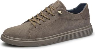 Generic Mens Casual Slip-on Leather Sneakers with Elastic Band Classical Retro Breathable Flats Walking Oxford Shoes (Brown,11.5)