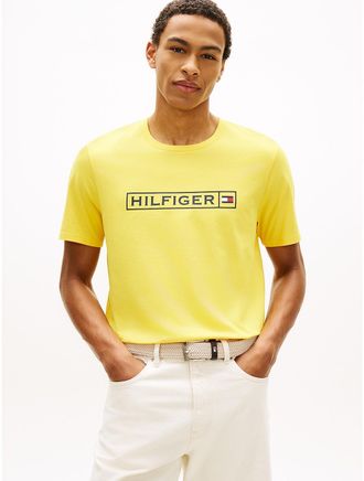 Tommy Hilfiger Mens Hilfiger Box Logo T-Shirt - Yellow - XXXL
