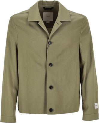 Calvin Klein Tencel Katoen Linnen Shacket Jas - Heren - Zomerjassen - Groen - XS - Katoen - Jassen