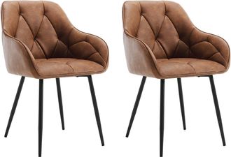 Woltu Suite 2 Una Silla Acolchada Moderna Para Patas De Metal En La Cocina O Sala De Estar. Pu Retro Marrone - Woltu