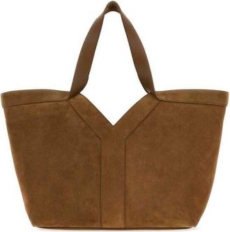 Saint Laurent Camel Suede Shopping Bag Orangecaramelcogn Exterior: Lining: Borse A Mano