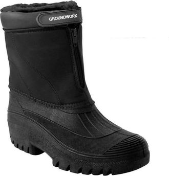 Generic Womens Muck Outdoor Yard Garden Winter Boots (7 UK, Black Pu Leather)