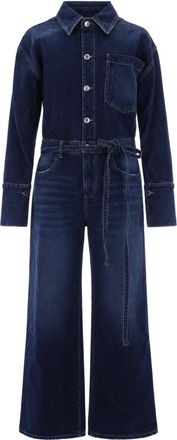 Icon Denim Los Angeles Deep Blue Anya Stone-Washed Denim Jumpsuit