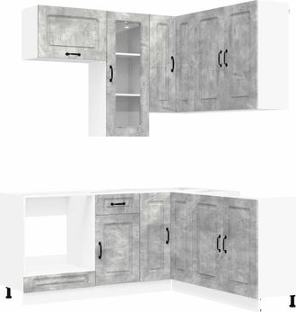 vidaXL Unidad De Cocina Kalmar 8 Uds. Gris Hormig&oacute;n Vidaxl