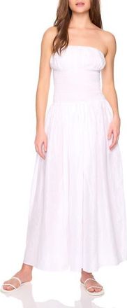 Susana Monaco Smocked Waist Strapless Maxi Dress in Sugar at Nordstrom, Size X-Large