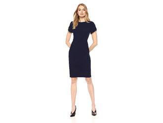 Calvin Klein Tulip Sleeve Sheath Dress Womens Dress Indigo : 12, Spandex/Polyester