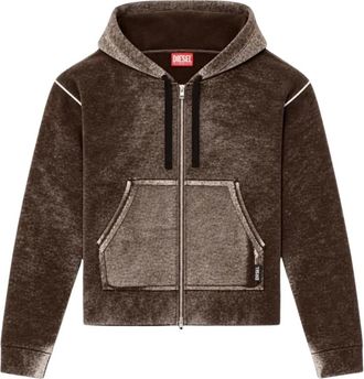 Diesel Chaqueta de punto con capucha M-Hermine - Sweatshirts & Hoodies - Mujer - Marr&oacute;n - XL