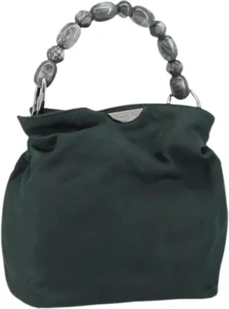 Dior Pre-owned Handbags, female, Green, Size: ONE SIZE Pre-owned Vintage Nylon Hand Bag