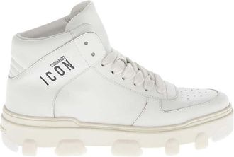Dsquared2 White High-Top Leather Sneakers