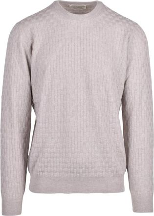 FILIPPO DE LAURENTIIS Pullover Girocollo - Heren - Ronde hals truien - Beige - L - Wol - Truien & Vesten