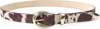 Petit Moments Marissa Faux Calf Hair Belt in Cow/Gold at Nordstrom, Size X-Small