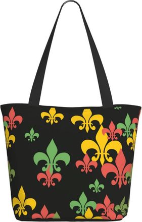 AOOEDM Colorful Fleur-De-Lis Ladies Shopping Bag 13x11x7in.The Perfect ValentineS Day Gift.It Is The Best ValentineS Day Gift For Mom, Daughter, Wife,Etc