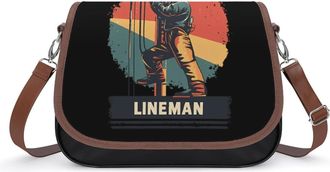 Generic Vintage Lineman Womens Crossbody Bag Fashion Shoulder Handbags Message Tote Bag with Adjustable Strap