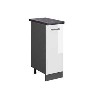 Vicco Armario De Farmacia R-line, Blanco Alto Brillo, 30 Cm, Et Antracita