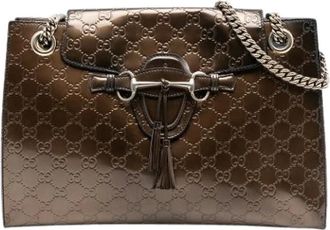 Gucci Pre-owned Shoulder Bags, female, Brown, Size: ONE SIZE Pre-owned Emily Shoulder Bag