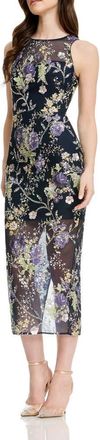 Dress The Population Helena Sequin Floral Cocktail Sheath Dress in Navy Multi at Nordstrom, Size Xx-Large