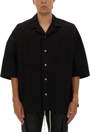 Rick Owens Black Oversized Solid Shirt