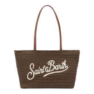MC2 Saint Barth Tote Bags, female, Brown, Size: ONE SIZE Medium Crochet Bag