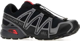 Salomon Unisex Multicolor Rubber And Mesh Speedcross 3 Sneakers Black-Asphalt-Flame Scarlet Black/asphalt/flame