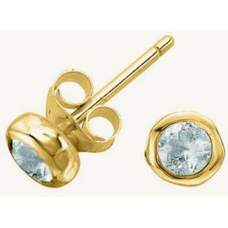 Dower & Hall 3mm Aquamarine Dewdrop Studs in Yellow Gold Vermeil/pair at Nordstrom