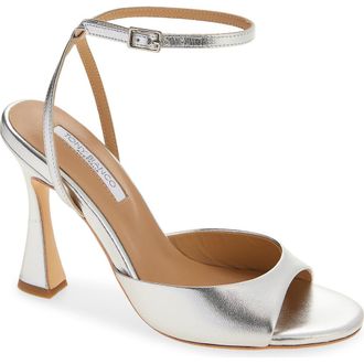 Tony Bianco Violet Ankle Strap Sandal in Silver Nappa Metallic at Nordstrom, Size 8.5