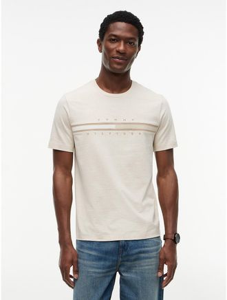 Tommy Hilfiger Mens Tonal Flag Logo T-Shirt - Beige Heather - XXXL