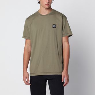 Stone Island T-shirt verde militare in cotone