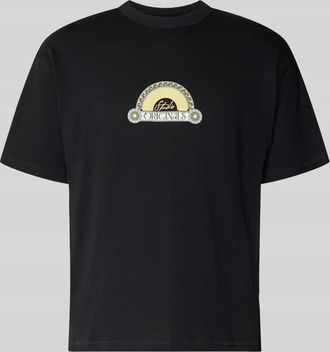 Jack & Jones Jack & Jones T-Shirt mit Label-Print und Rundhalsausschnitt in Black, Gr&ouml;&szlig;e XXL
