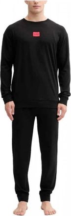 HUGO BOSS Red-logo Pyjama - Heren - Pyjama - Zwart - M - Katoen - Nachtkleding