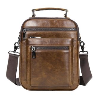 Generic Compatible For Mens Shoulder Bags Messenger Bag for Men Crossbody(Dark brown)