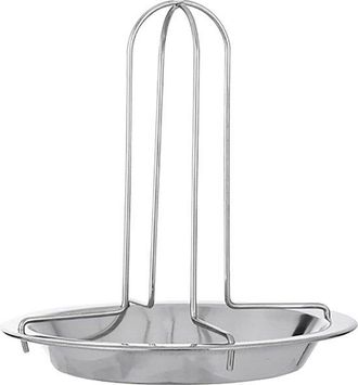 OEM Parrilla Para Pollo De Acero Inoxidable - Soporte Vertical Para Pollo - Parrilla Exterior - Plegable Y Port&aacute;til - 17x17x3 Cm - Plateado