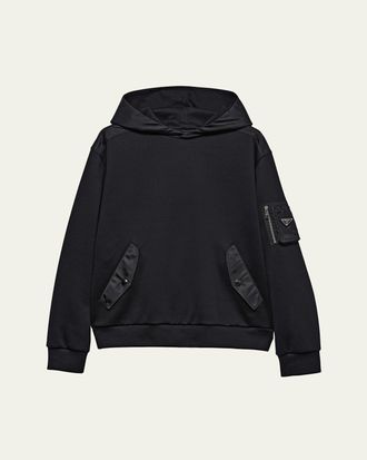 パーカー・フーディ PRADA Men Sweater UJL84AS23111OQ F0002 NERO Black Black Technical cotton hoodie | PRADA