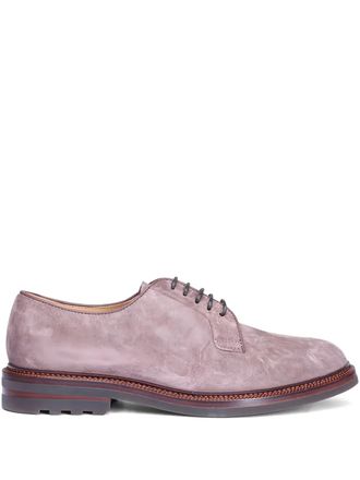 Brunello Cucinelli suede lace-up Derby shoes - men - Rubber/Calf Suede/Calf Leather - 42.5 - Pink