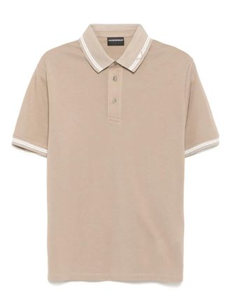 Emporio Armani piqué polo shirt - men - Cotton - 3XL - Brown