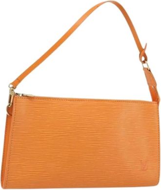 Louis Vuitton Pre-owned Epi Leather Accessory Pouch - Dames - Vintage Schoudertas - Oranje - ONE Size - Leer - Vintage