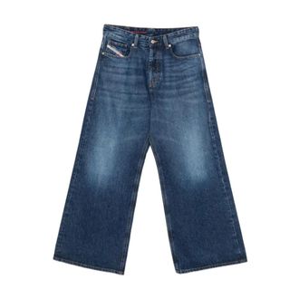 Diesel Wide Jeans, female, Blue, Size: W25 Relaxed Fit Jeans