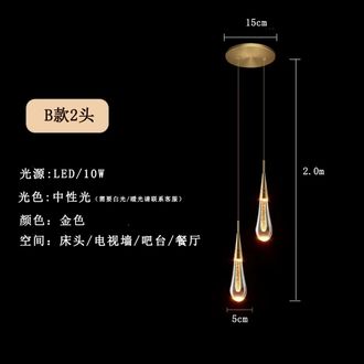 OEM L&aacute;mpara De Mesilla Dorada Con Forma De L&aacute;grima, Estilo N&oacute;rdico Moderno, Luz C&aacute;lida/neutra, Dos Luces (dorada)