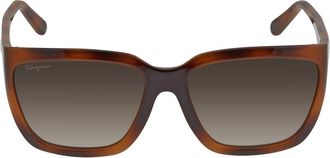 Ferragamo Grey Rectangular Ladies Sunglasses SF1018S 214 59