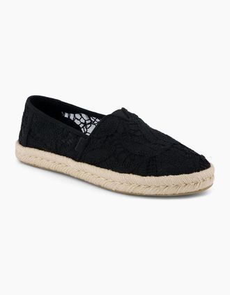 Toms Womens TOMS Alpargata Rope 2.0 Shoe Cotton Womens Black Espadrilles - Size: 4