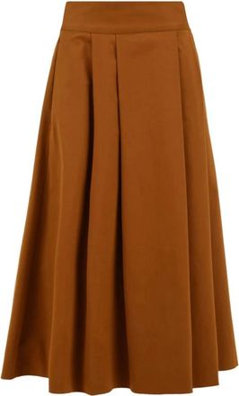 Aspesi 2204 G881 Rok - Dames - Midirokken - Bruin - S - Leer - Rokken