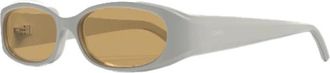 Rotate Rotate Birger Christensen, Accessoires, Dames, Wit, ONE Size, Rechthoekige zonnebril met ovaal montuur