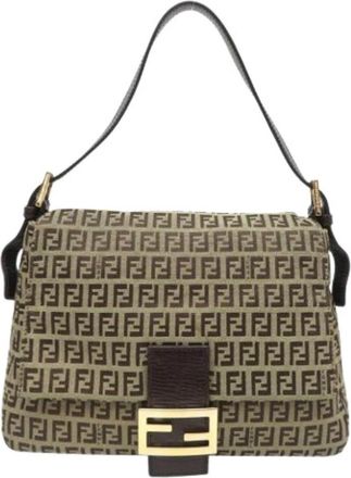 Fendi Pre-owned Vintage Schoudertas - Dames - Vintage Schoudertas - Bruin - ONE Size - Leer - Vintage