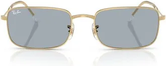 Ray-Ban 59mm Rectangle Sunglasses in Arista /Blue at Nordstrom