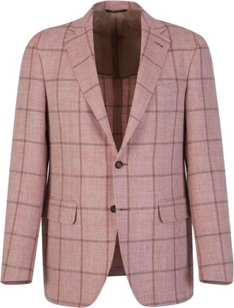 Canali checked blazer - Pink