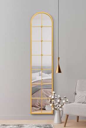 MirrorOutlet Gold Framed Arched Leaner Wall Mirror 75 X 16 (190CM X 40CM) | Size: 1 Pack