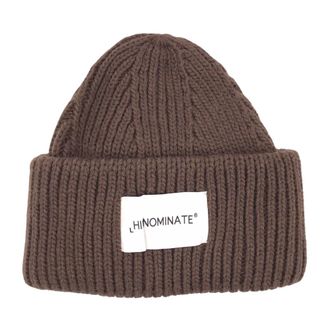 Hinnominate Hinnominate - Geribbelde Gebreide Muts - Dames - Accessoires - Bruin - Maat: ONE Size Acryl