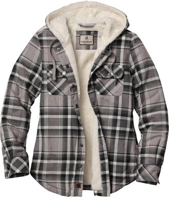Legendary Whitetails Womens Open Country Sherpa Lined Hooded Shirt Jacket