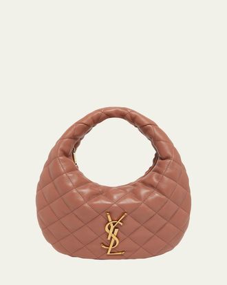 Saint Laurent Icarino Baby YSL Quilted Leather Hobo Bag
