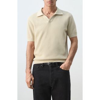 Mango Cotton Piqu&eacute; Polo in Sand at Nordstrom, Size X-Large