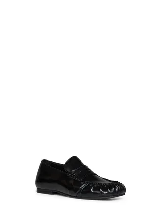 Alohas Womens Loafers Aven Black Leather